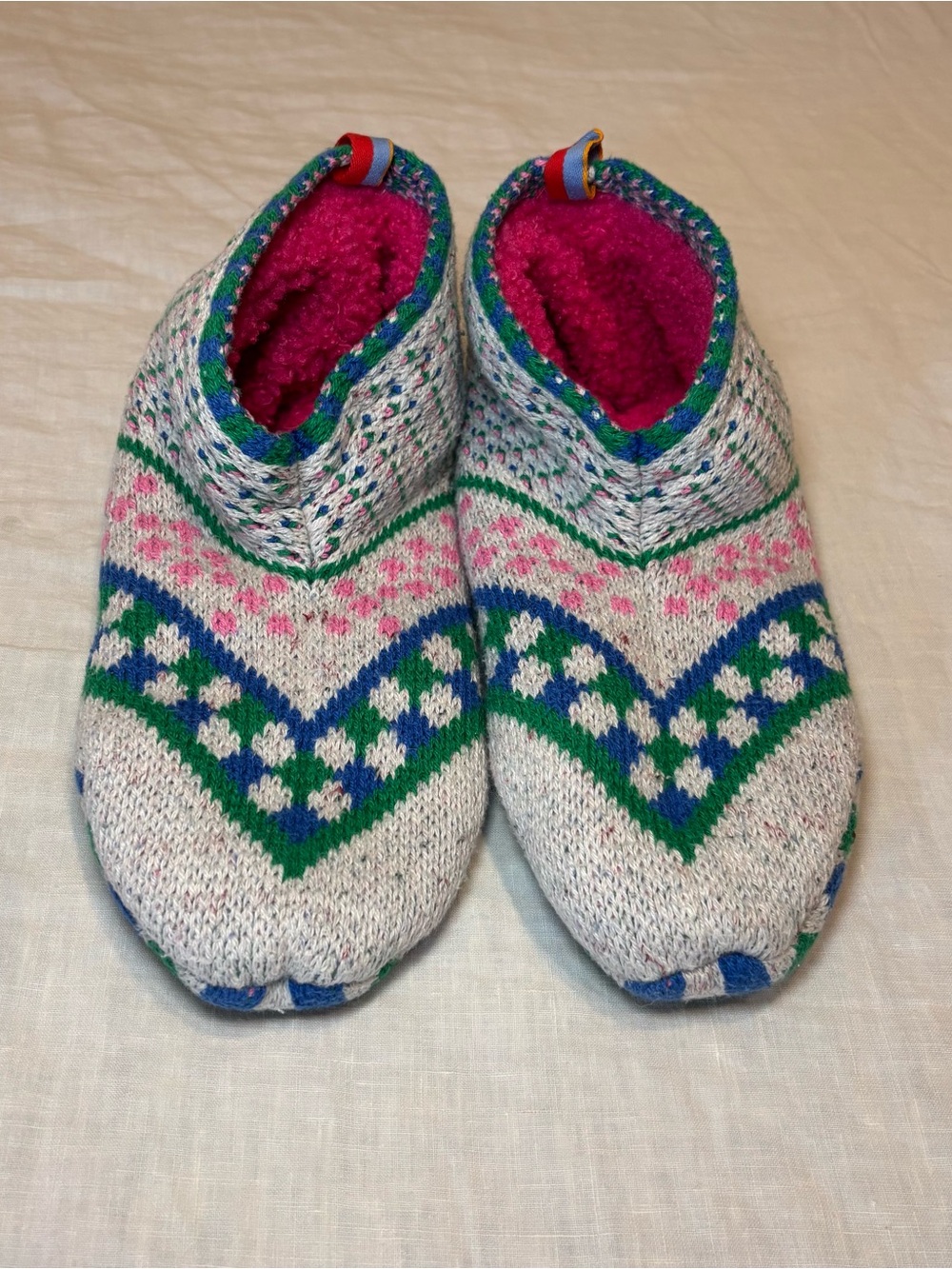 Bombas Women's Knit Slipper Booties in Pink, Green & Blue